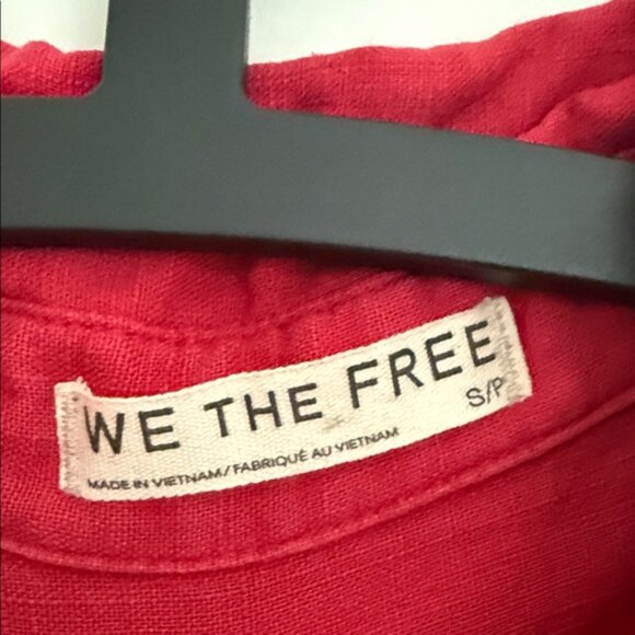 We The Free Free People Vibrant Fushia Pink Linen Button Down Top Size Small - Picture 3 of 7